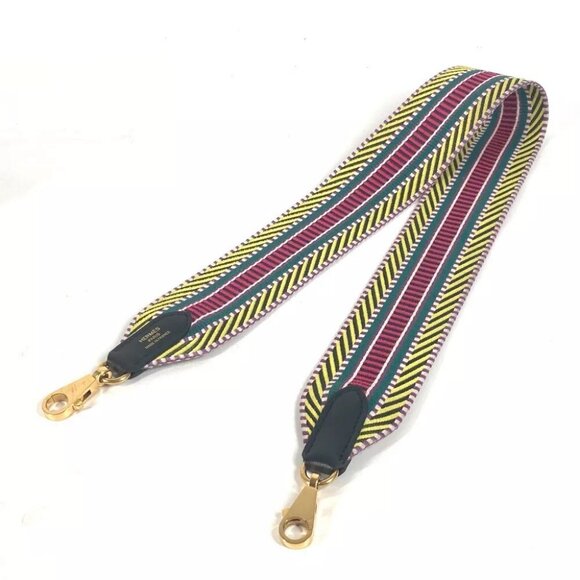 HERMES Sangle Kaval Accessories Shoulder strap Canvas/Leather Multicolore - Picture 3 of 9